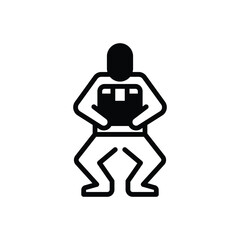 Black solid icon for carry box