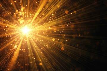 Obraz premium Blazing Gold: Dynamic Lens Flare Transitions and Overlays on Black Background for Movie Titles