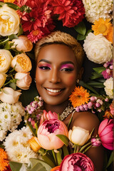 girl with flowers