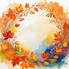 Autumn themed frame illustration