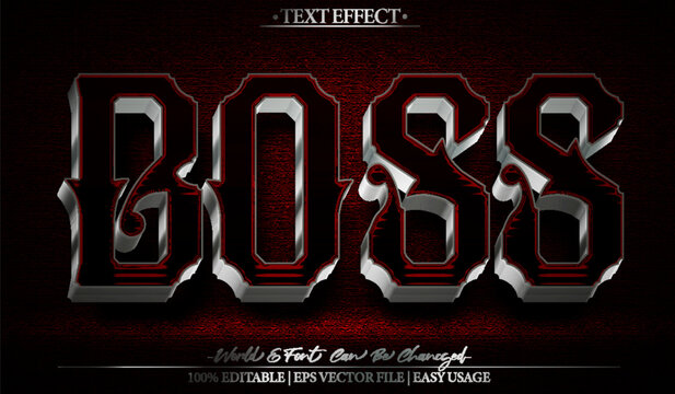 Boss Vector Text Effect Editable Alphabet Mafia Gangster Criminal