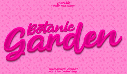 Botanic Garden Vector Text Effect Editable Alphabet Pink Flower Nature Flora