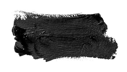 Black brush stroke isolated on white background. Oil paint abstract stroke. Watercolor brush stroke. Design mockup