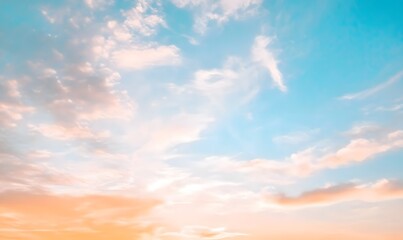 Obraz premium sky with thin clouds warm colours, Generative AI