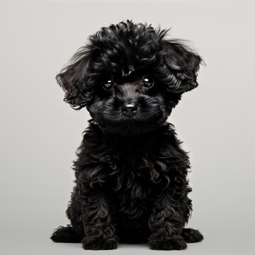 fotografia de un perrito negro