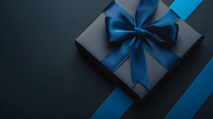 Elegant Gift Box with Ribbon on Solid Background. For a background or advertisement.