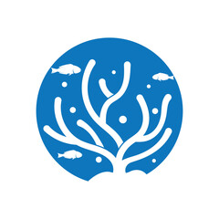 Coral logo icon design template flat vector
