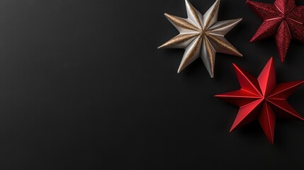 Festive christmas stars on dark background