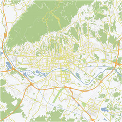 Road map of Zagreb in Croatia. Contains layered vector with roads water, parks, etc.