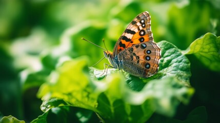 Obraz premium close-up macro photo of beautiful butterfly