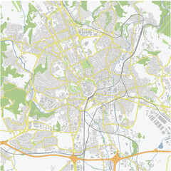 Road map of Brno in Czech Republic. Contains layered vector with roads water, parks, etc.