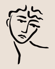 classic sketch of male facial expression