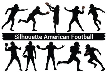 American Football And Player silhouette Vector