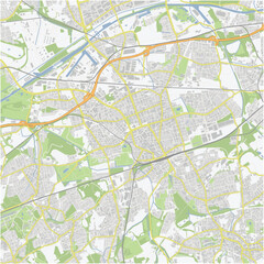 Fototapeta premium Road map of Gelsenkirchen in Germany. Contains layered vector with roads water, parks, etc.