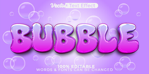 Bubble Vector Text Effect Editable Alphabet Cute Candy Bubblegum