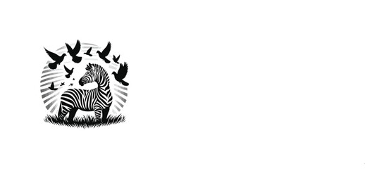 Fototapeta premium Zebra Dove silhouette vector style white background