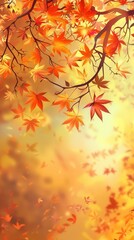 Fototapeta premium Vivid Autumn Foliage. Fall background detailed wallpaper high detailed wallp 008 concept