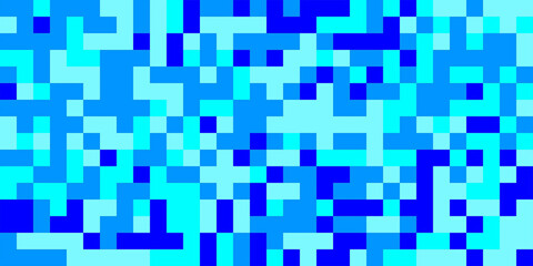 Abstract background pixelated pattern in blue and cyan color scheme. Perfect for digital backgrounds, website design, or graphic projects. 