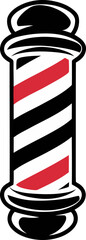 barber pole icon with red and white stripes