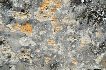 Weathered Concrete Wall with Patches of Yellow and White