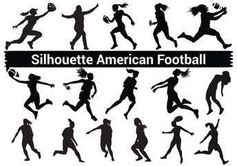 American Football And Player silhouette Vector