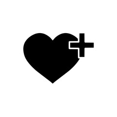 Obraz premium heart with plus, vector illustration