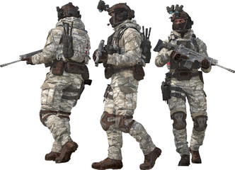 Fototapeta premium special forces combat soldier armed walking