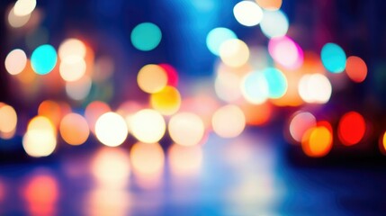 Fototapeta premium Blurred city lights streaking at night