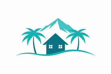 North Cyprus Real Estate Logo Design Vector Illustration