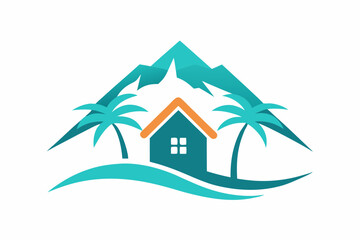 North Cyprus Real Estate Logo Design Vector Illustration