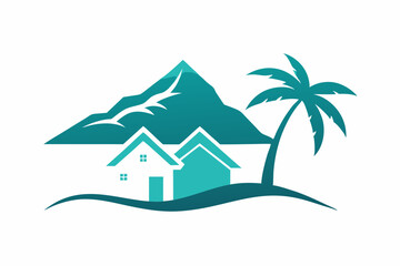 North Cyprus Real Estate Logo Design Vector Illustration