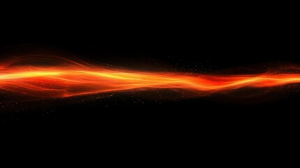 Glowing orange wave of light on black background