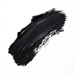 Black paint brush stroke in isolated white background