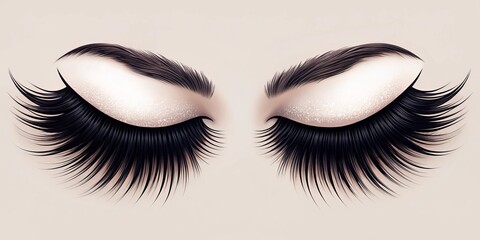 A photograph captures the intricate details of a vector art illustration, showcasing a pair of closed eyes with delicate eyelashes that appear to be softly scanning the surrounding environment.