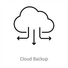 Cloud backup and Big data icon concept