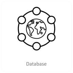 Database and Big data icon concept