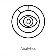 Analytics and Big data icon concept