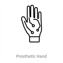 Prosthetic hand and Big data icon concept