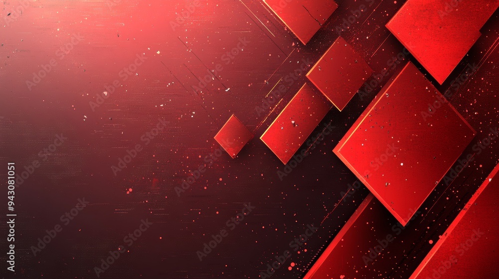 Aufkleber red arrow background design template with copy space, tech and digital theme