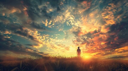 Rise and Shine. Motivational desktop background with detailed high-detailed elements