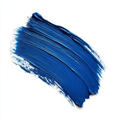 Blue paint brush stroke in isolated white background