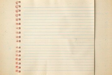 Vintage Notebook Paper Background. Retro School Stationery Concept