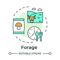 Forage multi color concept icon. Animal welfare, livestock. Farming, agriculture. Round shape line illustration. Abstract idea. Graphic design. Easy to use in infographic, presentation