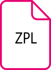 ZPL File icon fill rounded corners bold outline