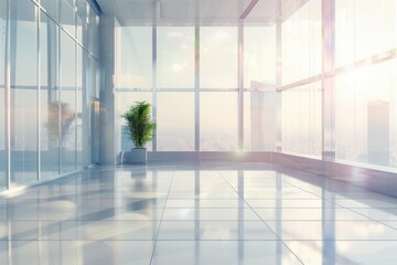 Modern Office Zoom Background. High-Detailed Wallpaper Design