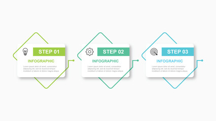 Infographic elements design template, business concept with 3 step