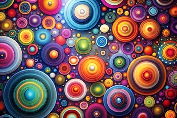 Fototapeta premium Craft a visually striking abstract background featuring circle colorful