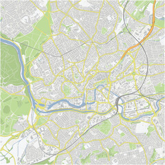 Road map of Bristol in United Kingdom. Contains layered vector with roads water, parks, etc.