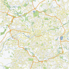 Road map of Manchester in United Kingdom. Contains layered vector with roads water, parks, etc.