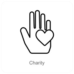 Charity and Heart icon concept